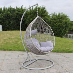 Metal Porch Swing with Stand, Complete with Cushions, Chain, and Stand Porch Swings