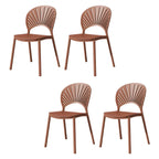 Scandinavian style plastic and acrylic side chair with low back for kitchen and dining