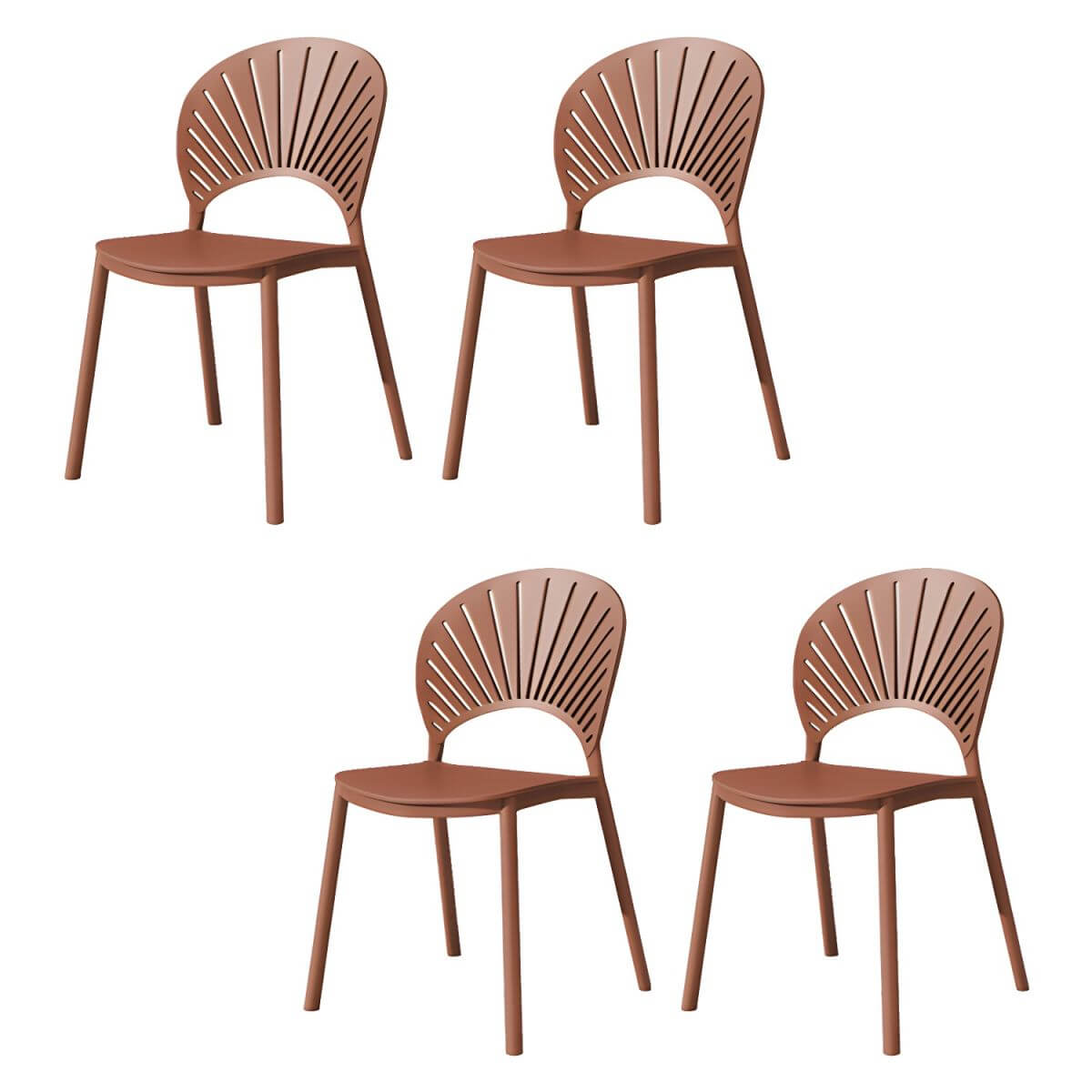 Scandinavian style plastic and acrylic side chair with low back for kitchen and dining