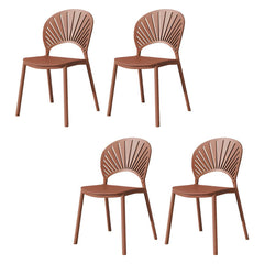 Scandinavian Style Plastic & Acrylic Side Chair with Low Back for Kitchen & Dining Dining Chairs