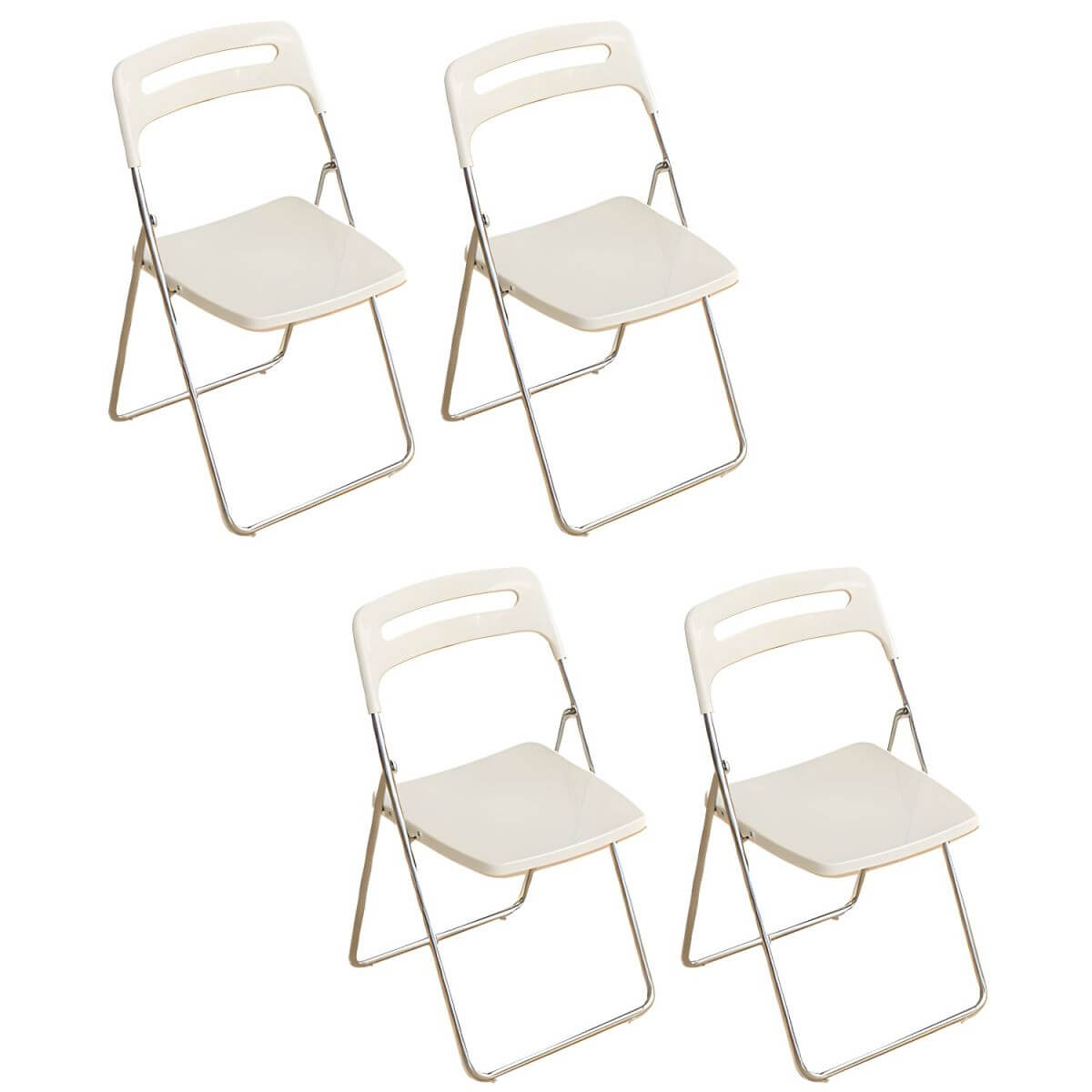 Modern collapsible open back side chair made of plastic and acrylic, ideal for kitchen and dining areas