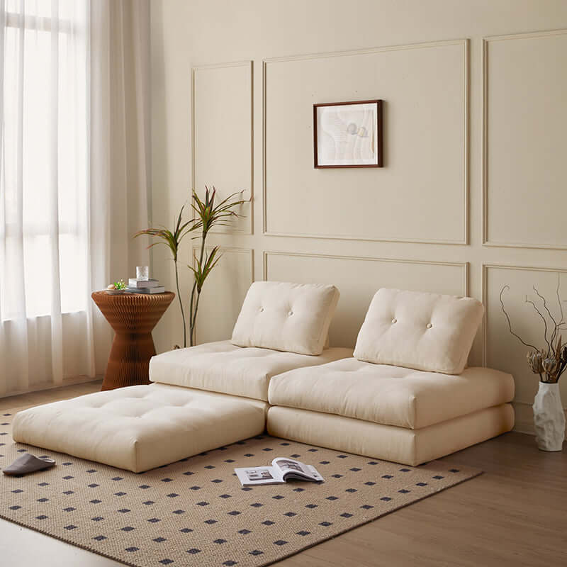 Convertible modular floor couch for living room, perfect for flexible seating and lounging