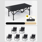 Foldable outdoor dining set with chairs and table, ideal for camping and backyard BBQs