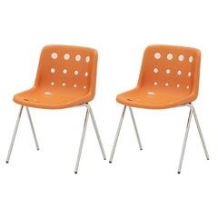 Stackable Scandinavian Style Plastic & Acrylic Side Chair with Low Back Dining Chairs