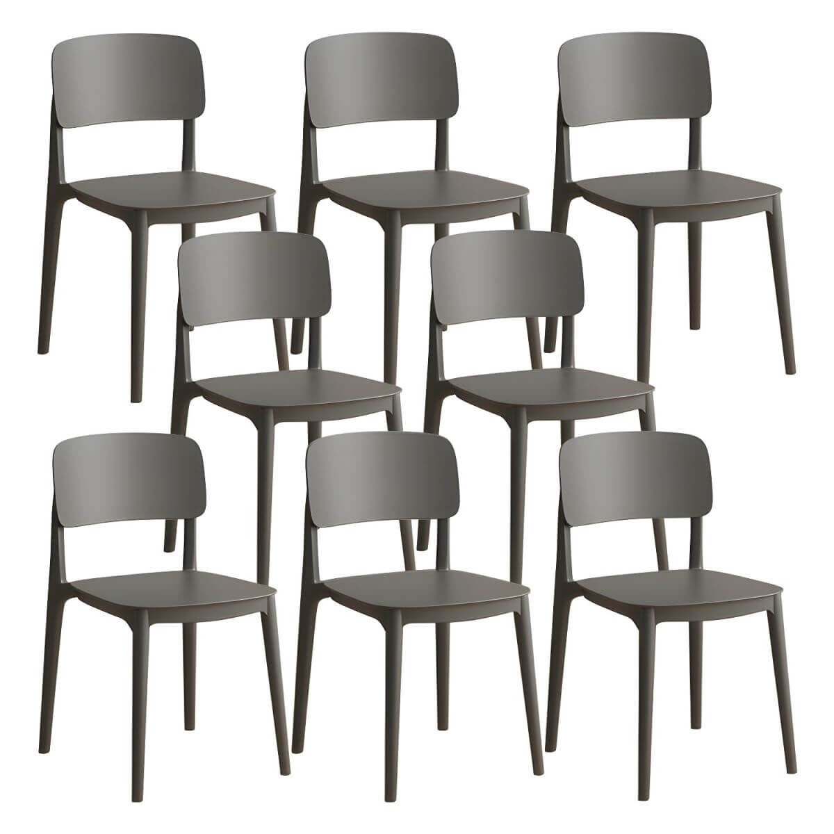 Scandinavian style stackable plastic and acrylic side chair for kitchen and dining
