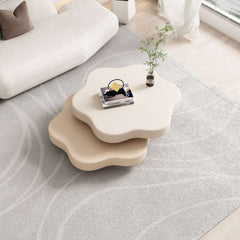 Living Room Cloud Coffee Table with Rotating Shelf