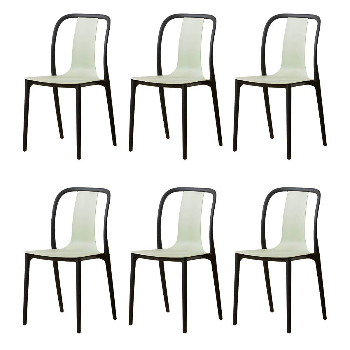 Low-back plastic and acrylic side chair with modern style for kitchen and dining areas