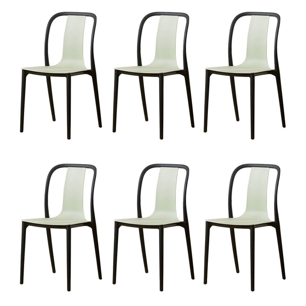 Low-back plastic and acrylic side chair with modern style for kitchen and dining areas