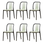 Low-back plastic and acrylic side chair with modern style for kitchen and dining areas