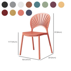 Scandinavian Style Plastic & Acrylic Side Chair with Low Back for Kitchen & Dining Dining Chairs