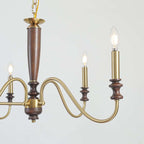 Farmhouse 6-Light Kitchen Island Chandelier with Adjustable Chain and Metal-Wood Frame