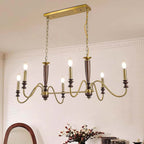 Farmhouse 6-Light Kitchen Island Chandelier with Adjustable Chain and Metal-Wood Frame Main Product Image