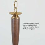 Farmhouse 6-Light Kitchen Island Chandelier with Adjustable Chain and Metal-Wood Frame