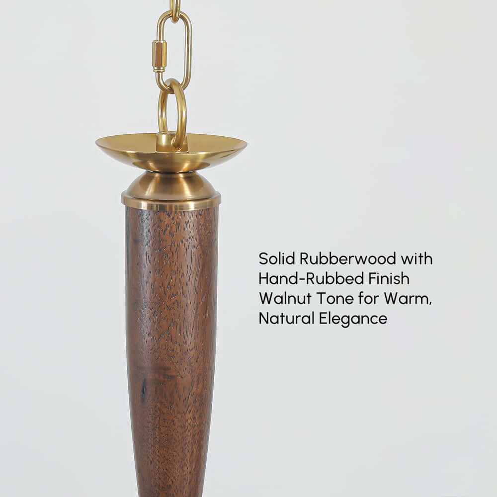 Farmhouse 6-Light Kitchen Island Chandelier with Adjustable Chain and Metal-Wood Frame