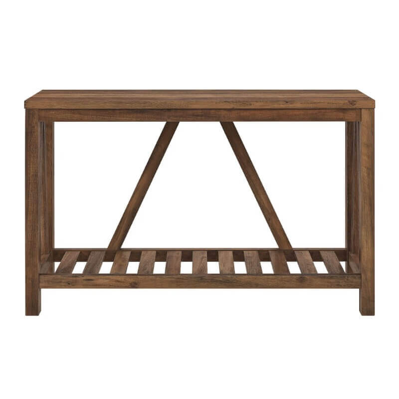 Farmhouse Console Table With Rustic Oak Finish