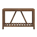 Farmhouse Console Table With Rustic Oak Finish