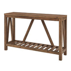 Farmhouse Console Table With Rustic Oak Finish