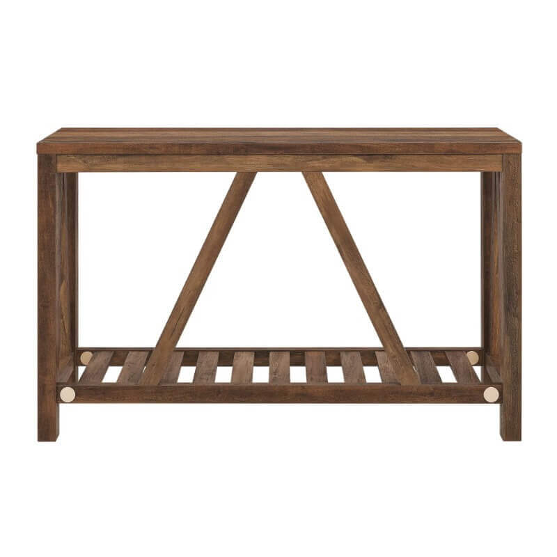 Farmhouse Console Table With Rustic Oak Finish