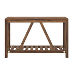 Farmhouse Console Table With Rustic Oak Finish