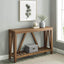 Farmhouse Console Table With Rustic Oak Finish Main Product Image