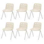 Stackable Scandinavian plastic and acrylic side chair with low back for dining