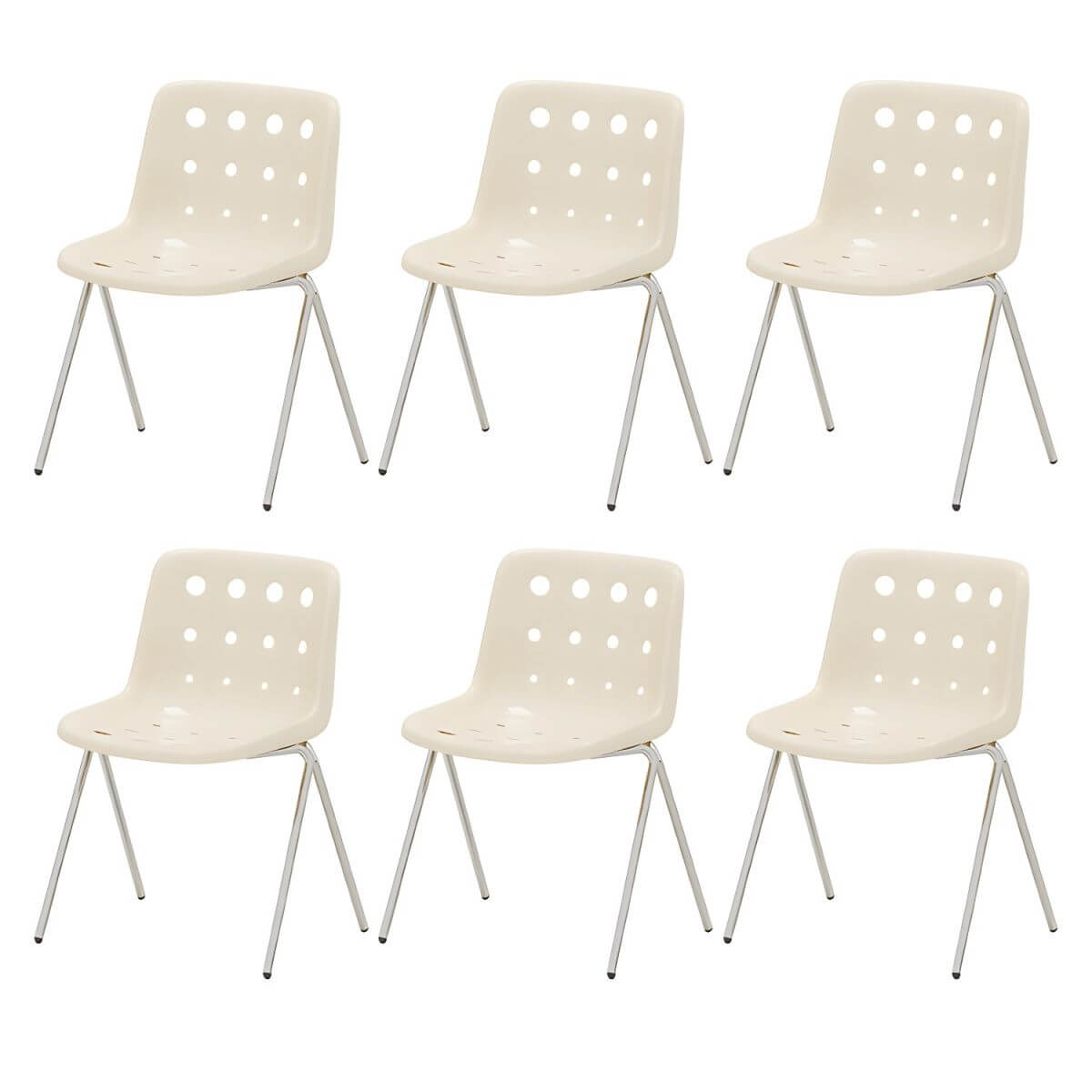 Stackable Scandinavian plastic and acrylic side chair with low back for dining