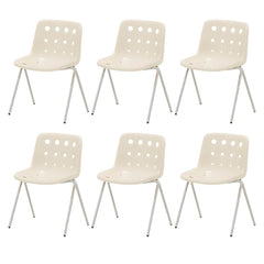 Stackable Scandinavian Style Plastic & Acrylic Side Chair with Low Back Dining Chairs