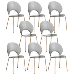 Acrylic Open Back Armless Stackable Dining Chair with Metal Legs Dining Chairs