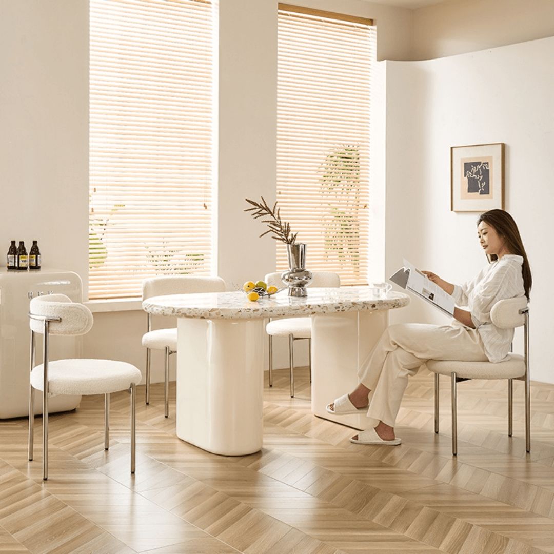 Terrazzo dining table combining premium quality with safety and stylish design