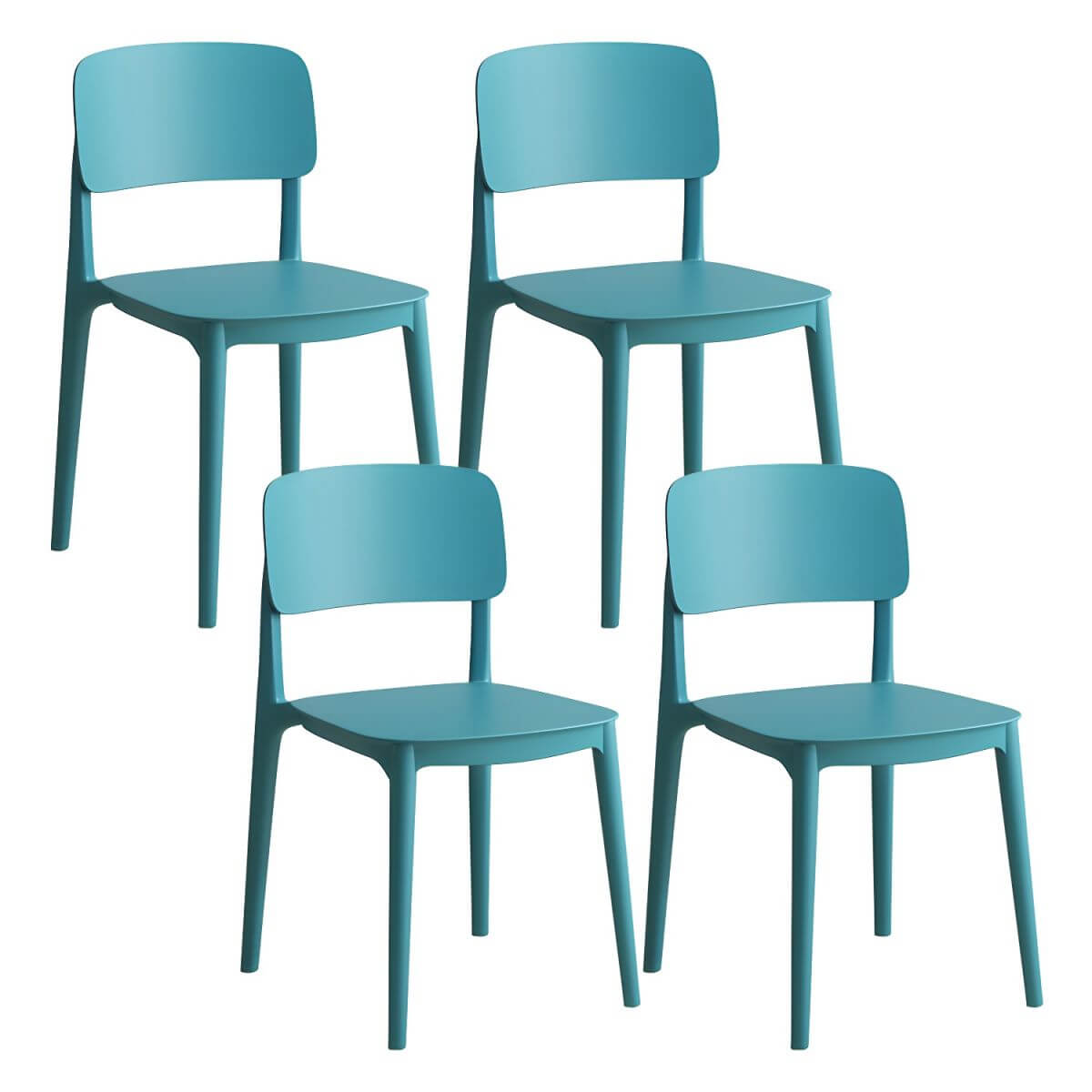 Scandinavian style stackable plastic and acrylic side chair for kitchen and dining