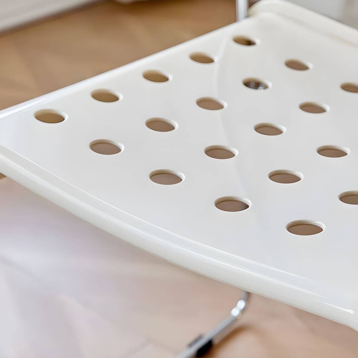 Stackable plastic and acrylic side chair for modern garden and dining use