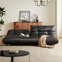 Togo Style Leather Sleeper Sofa Bed without Arms