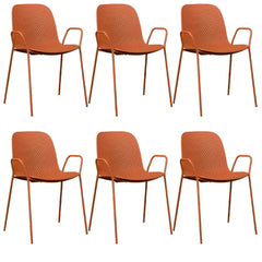 Scandinavian Stackable Plastic & Acrylic Kitchen & Dining Chair with Metal Legs Dining Chairs