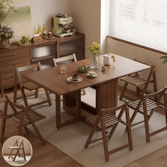 Space-Saving Multi-Purpose Folding Dining Table with Storage
