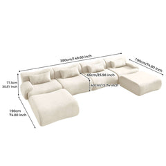 Modern Teddy Velvet Upholstered Sectional Sofa Modular Sofa