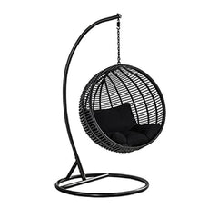 Unfinished Color Climate-resistant Metal Porch Swing with Cushions, Chain, and Stand Porch Swings