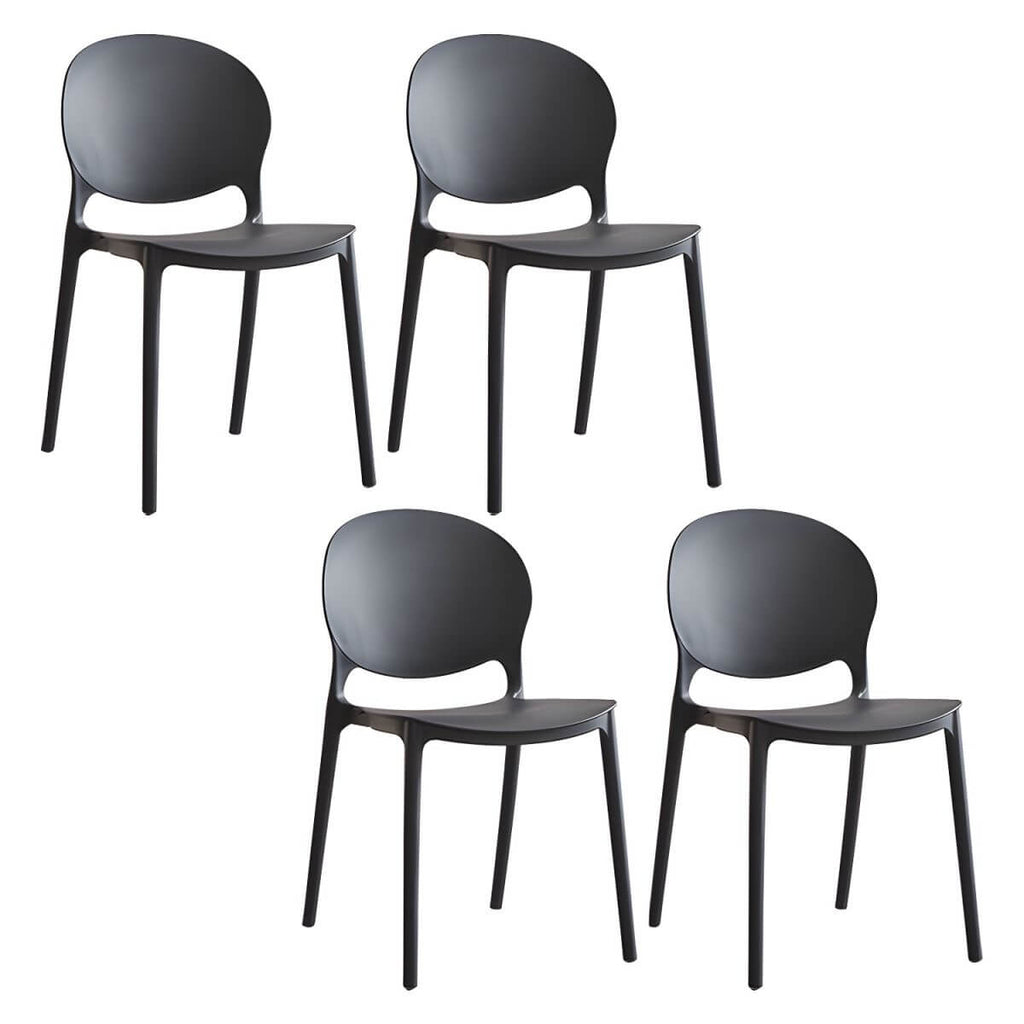 Modern acrylic dining side chair with open back, 32 inches tall, ideal for restaurant seating