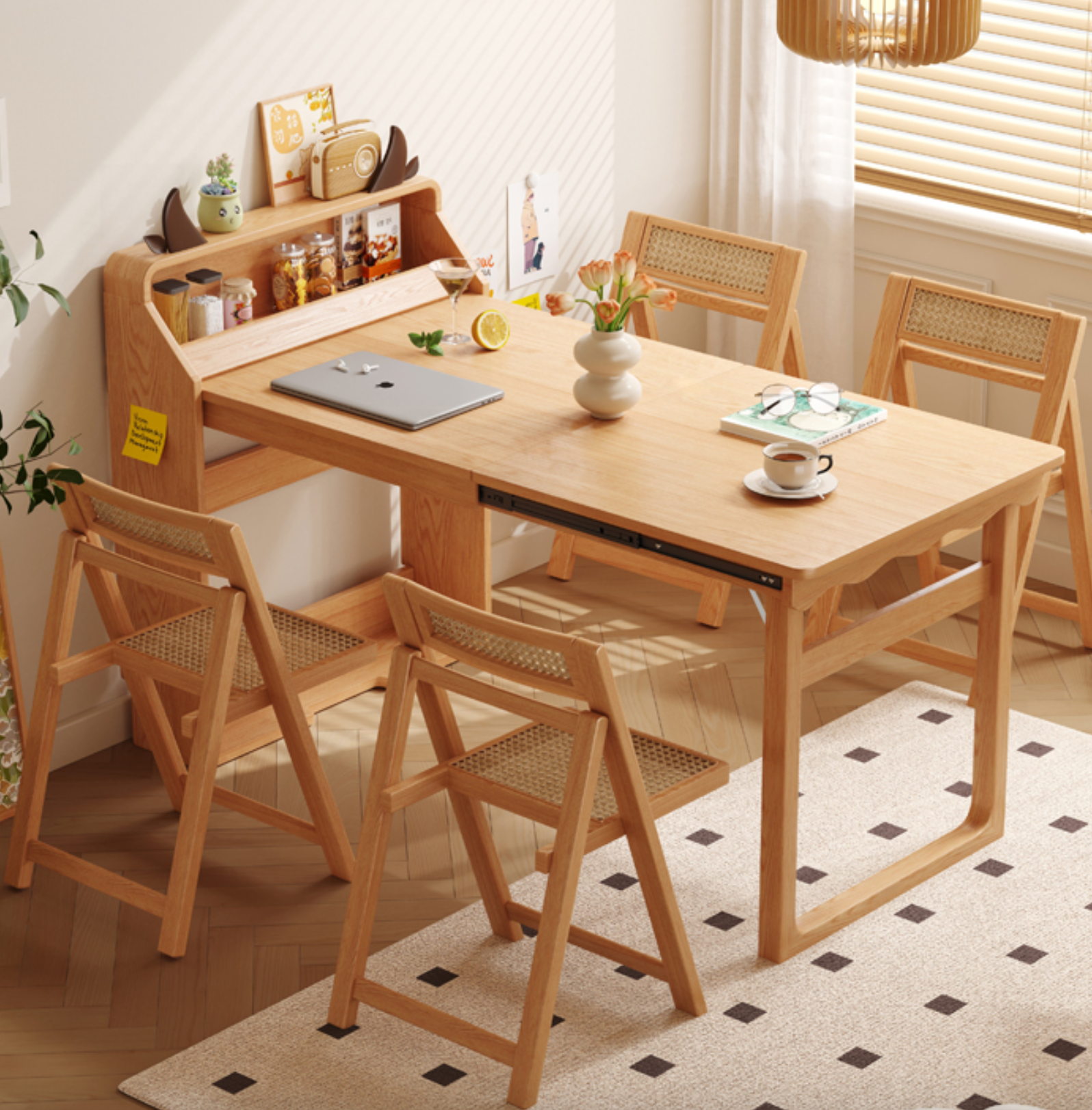 Platzsparender wandmontierter faltbarer Esstisch & Bartisch - stilvolle Vielseitigkeit für kleine Räume Hauptbild