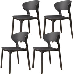 Scandinavian Stackable Side Chair with Open Back and Plastic & Acrylic Material Dining Chairs