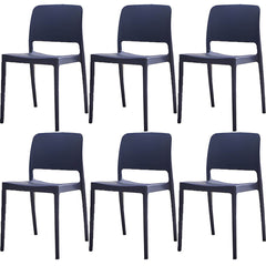 Scandinavian Plastic & Acrylic Dining Chair with Low Back Rest and Armless Design Dining Chairs