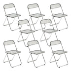 Scandinavian style dining chair with silver metal legs and plastic acrylic seat