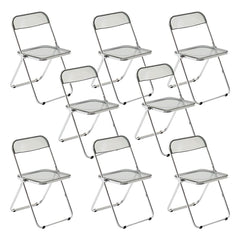 Scandinavian Style Silver Metal Leg Plastic & Acrylic Side Chair Dining Chairs