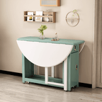 Solid wood folding dining set with smooth surface, easy mobility, and stable design