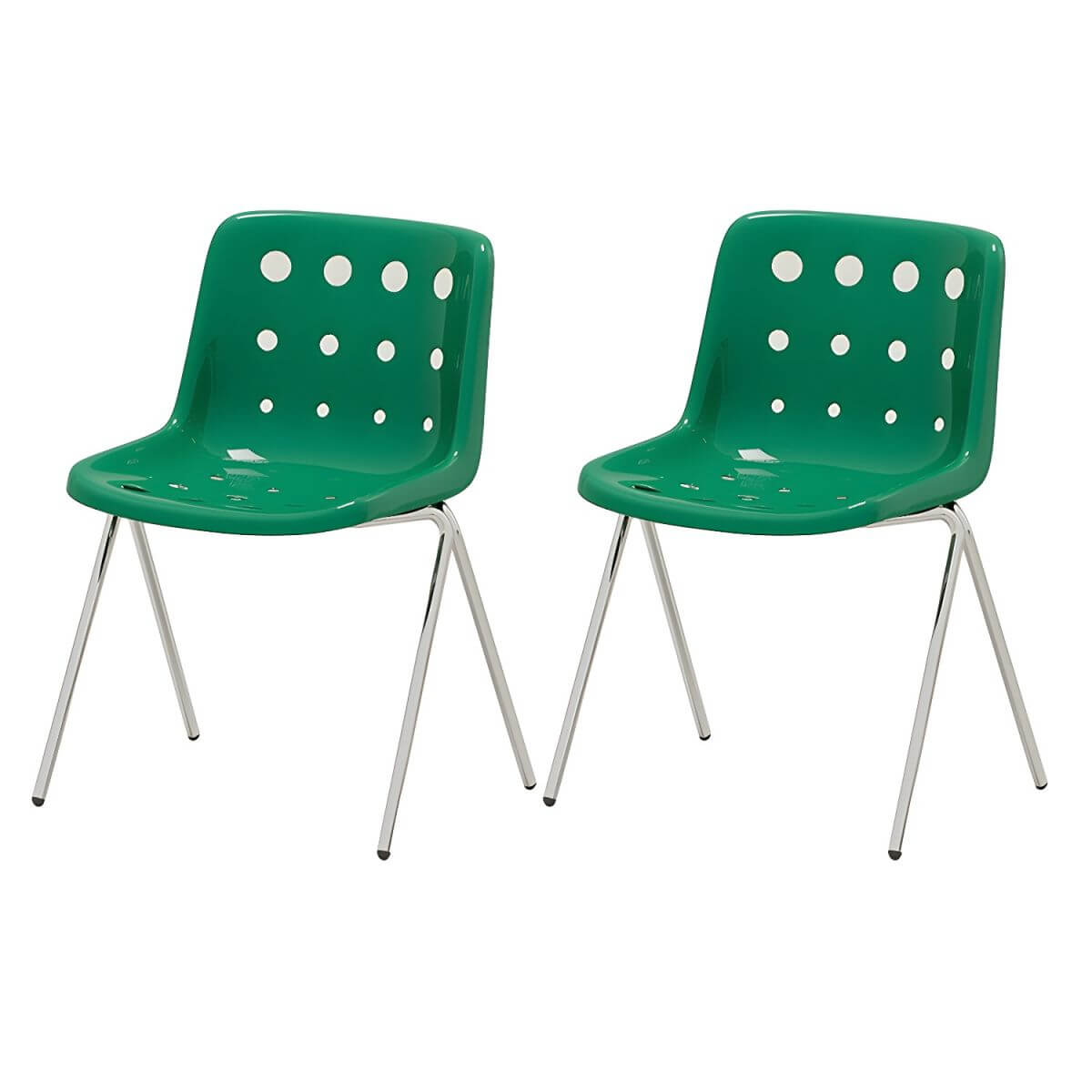 Stackable Scandinavian plastic and acrylic side chair with low back for dining