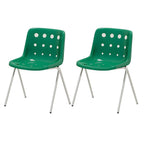 Stackable Scandinavian plastic and acrylic side chair with low back for dining