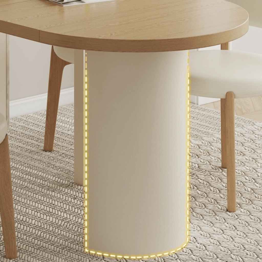 Expandable modern minimalist dining table and chair set perfect for small spaces