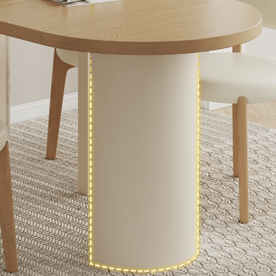 Expandable modern minimalist dining table and chair set perfect for small spaces