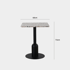 Round terrazzo table ideal for dining or office use with versatile design