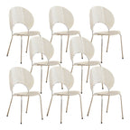 Scandinavian style stackable armless side chair made of plastic and acrylic for dining