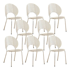 Scandinavian Style Stackable Armless Side Chair in Plastic & Acrylic Dining Chairs